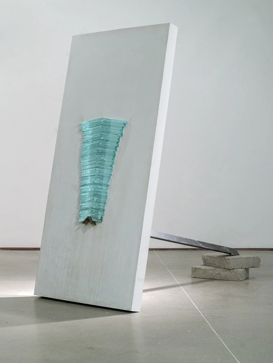Thunderstuck 1 2015 plaster, plate glass, angle iron, stone