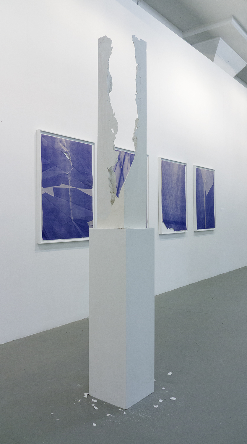Cut Plinth cast plaster from the inside of its own plinth, inverted 2013