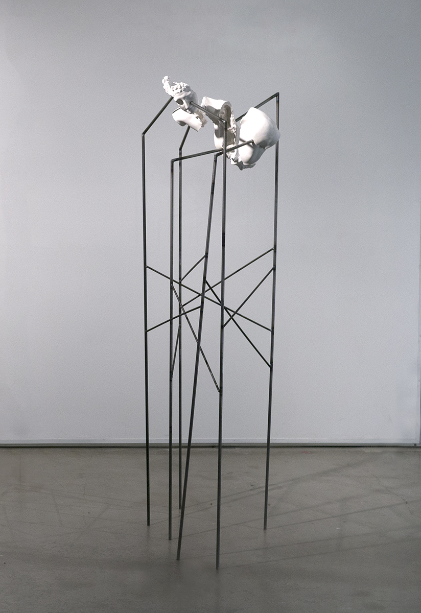 There but for the grace of himself goes himself 2014 cast and broken plaster bust, steel