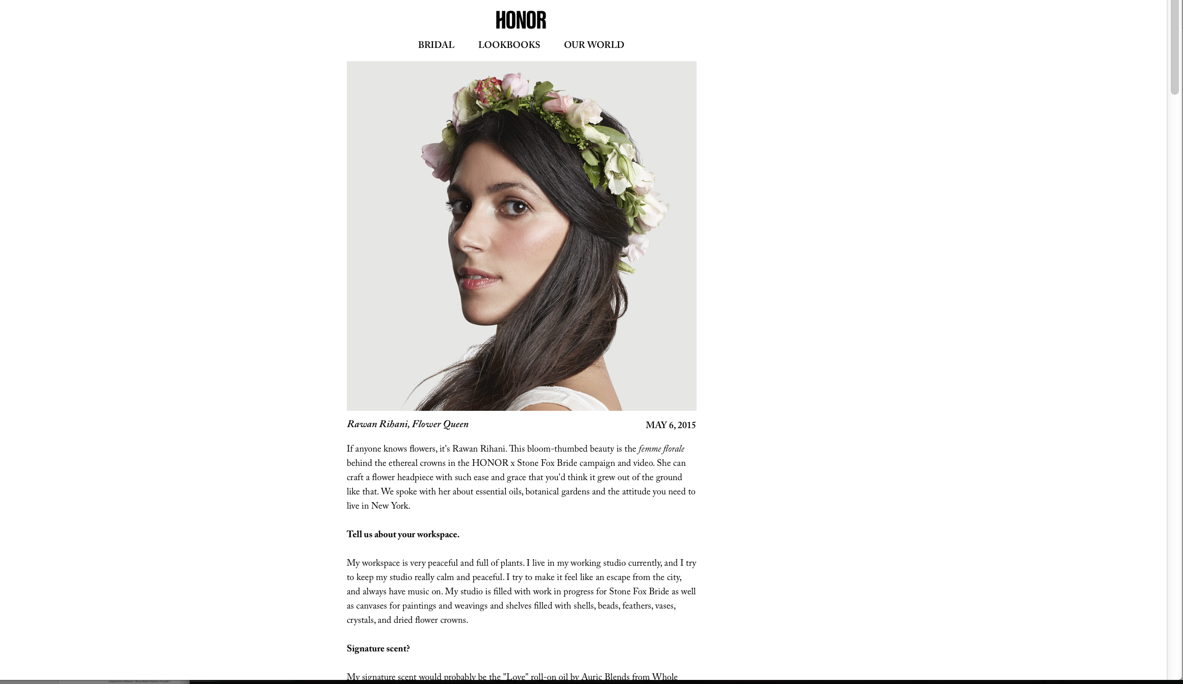 HONOR // blog May 6, 2015