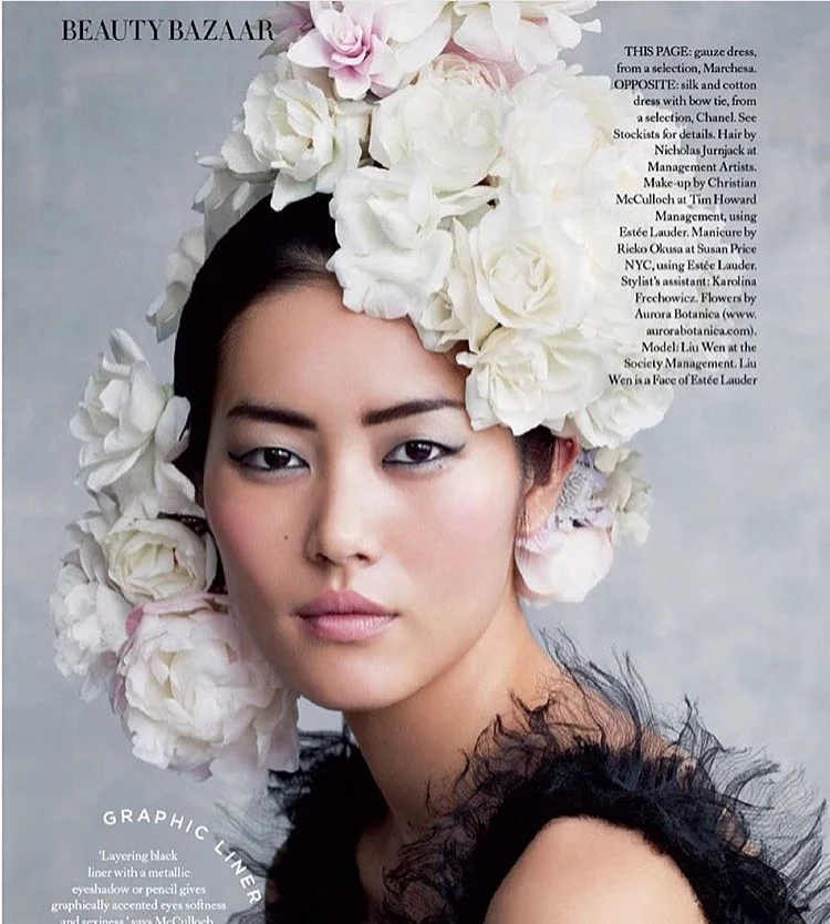 HARPER'S BAZAAR CUSTOM FLORAL HEADPIECE