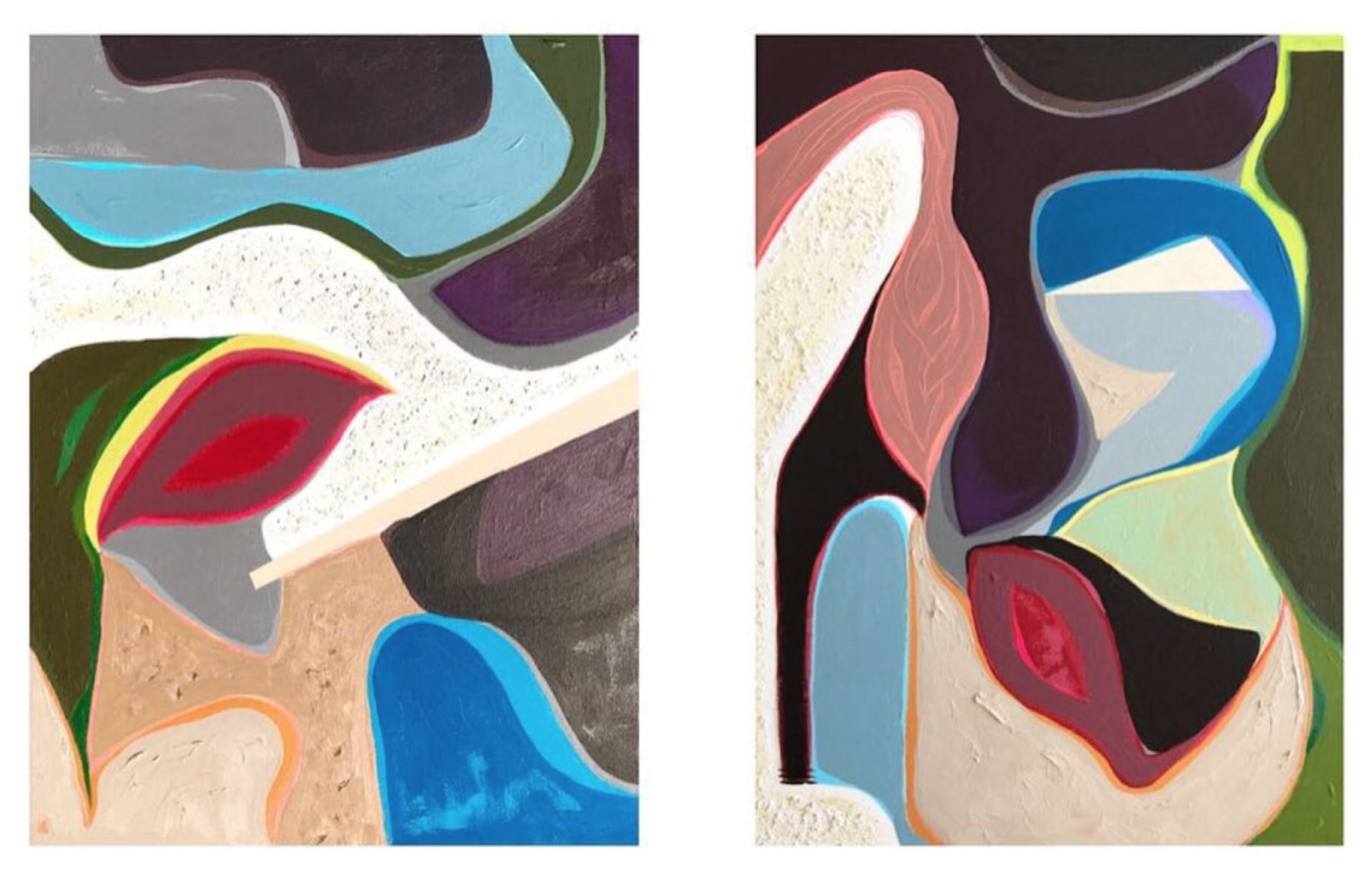 .Araby Cove Map #3 (2 canvas each 24x18 framed. Mixed media 2019)