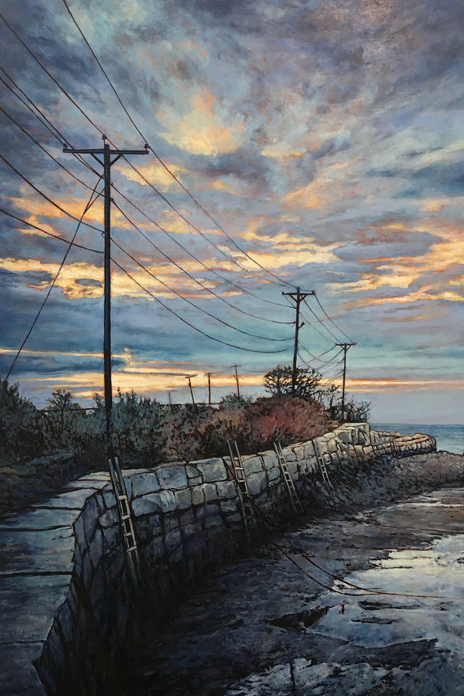 Detail: Hodgkin’s Cove - Bayview / Gloucester MA, 30” x 30”, Oil on panel Above: Independence Park 24” x 24”, Oil on panel