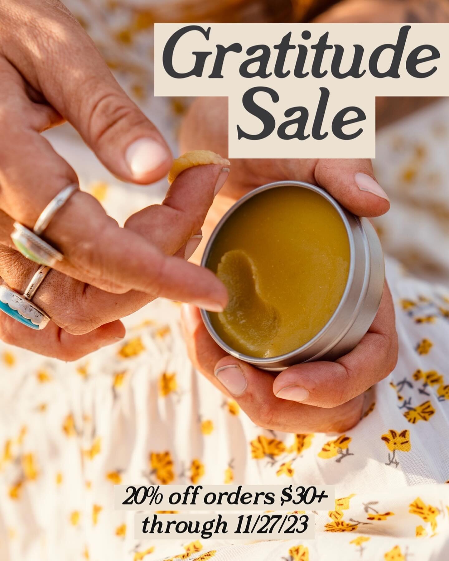 ✨ LAST CALL ✨

The Gratitude Sale is on at the Shop through the end of the day TODAY. 

SIDE RANT: It&rsquo;s strange to be on the sales bandwagon (especially when there&rsquo;s so much heaviness in the world). I&rsquo;m much more inclined to take ca