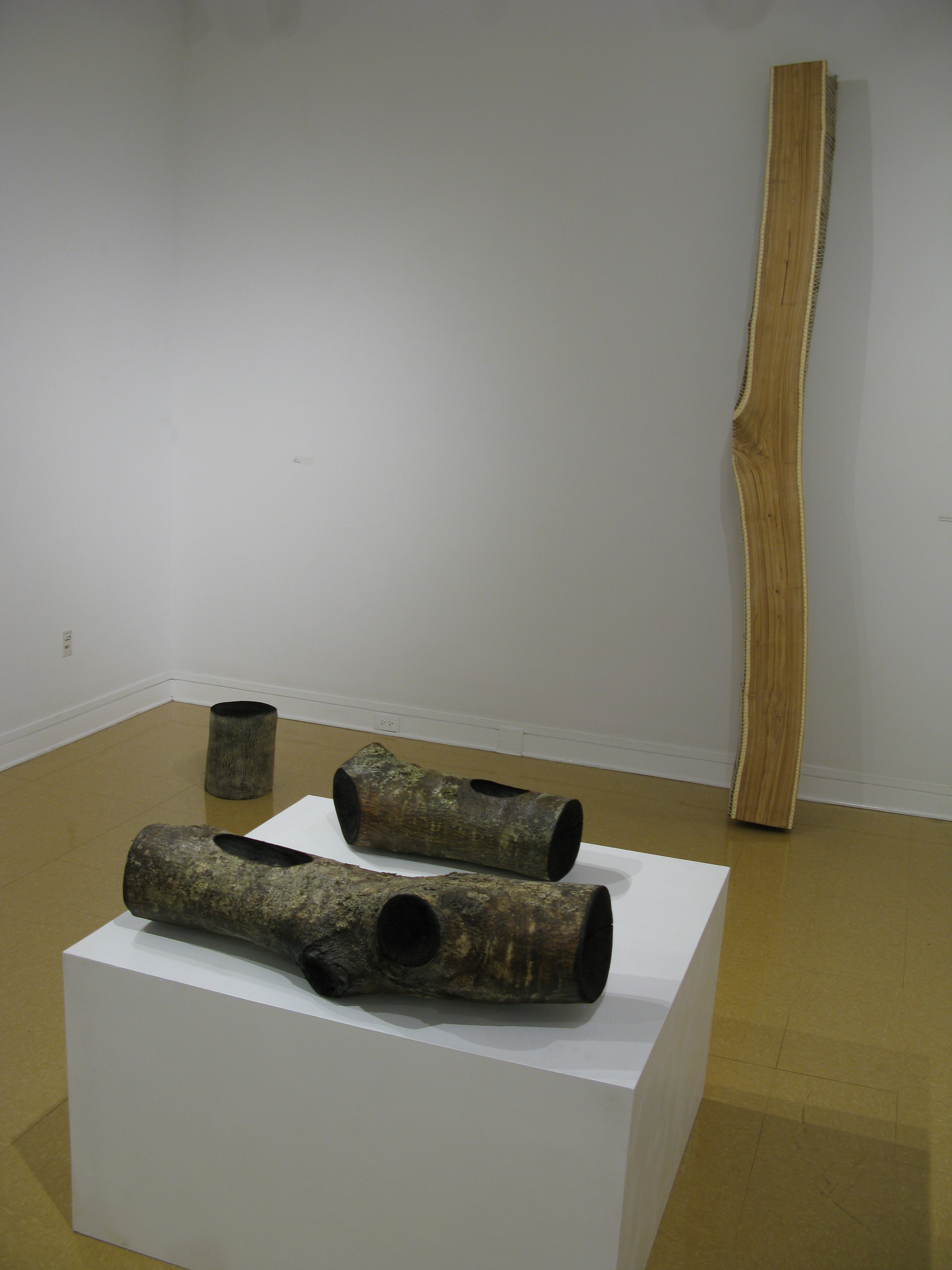  Installation view   Hollow No. 2 ,  Hollow No. 1 ,  Concave ,  Seam No. 3  (foreground to background) 