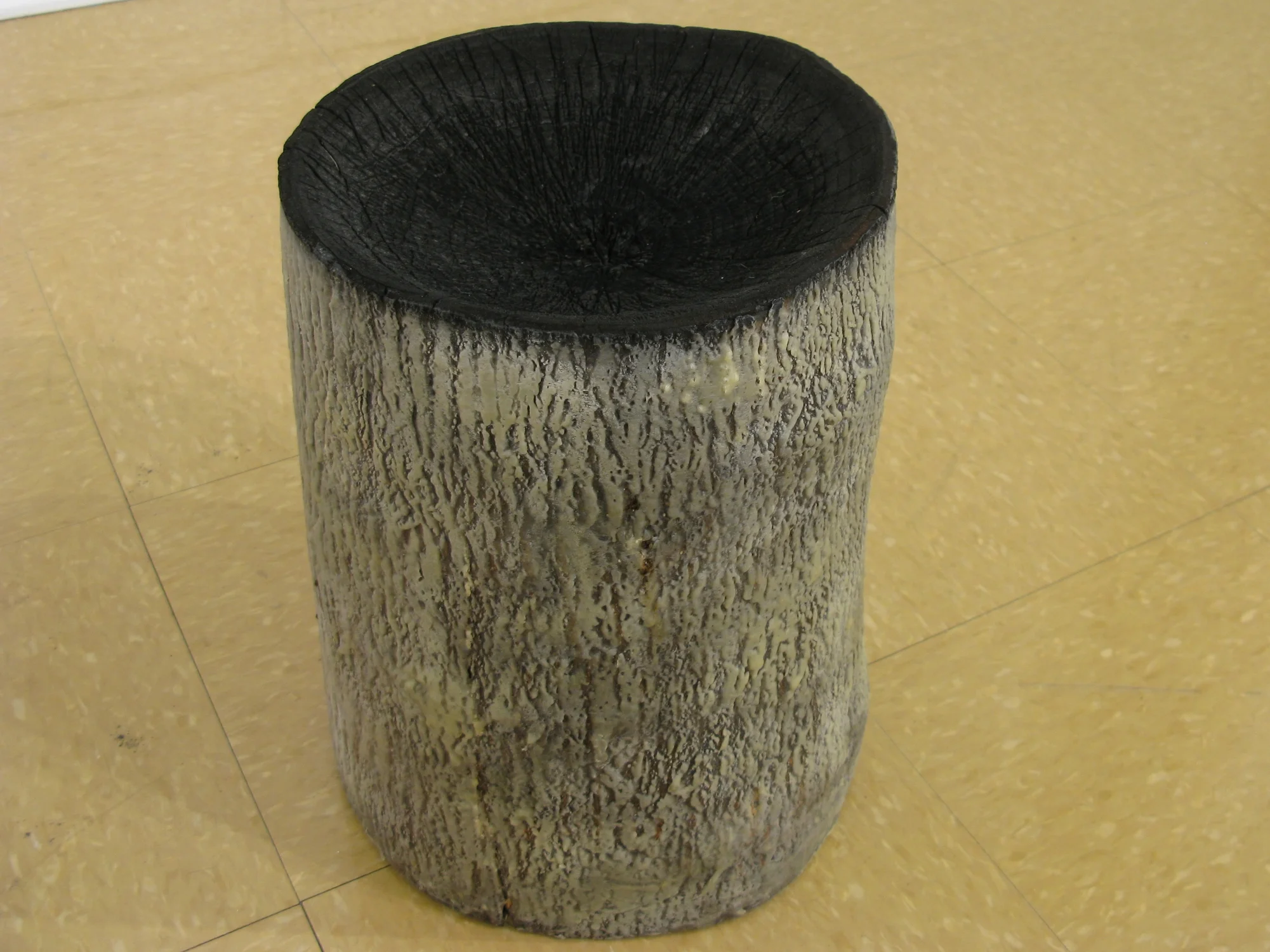 Concave wood, beeswax