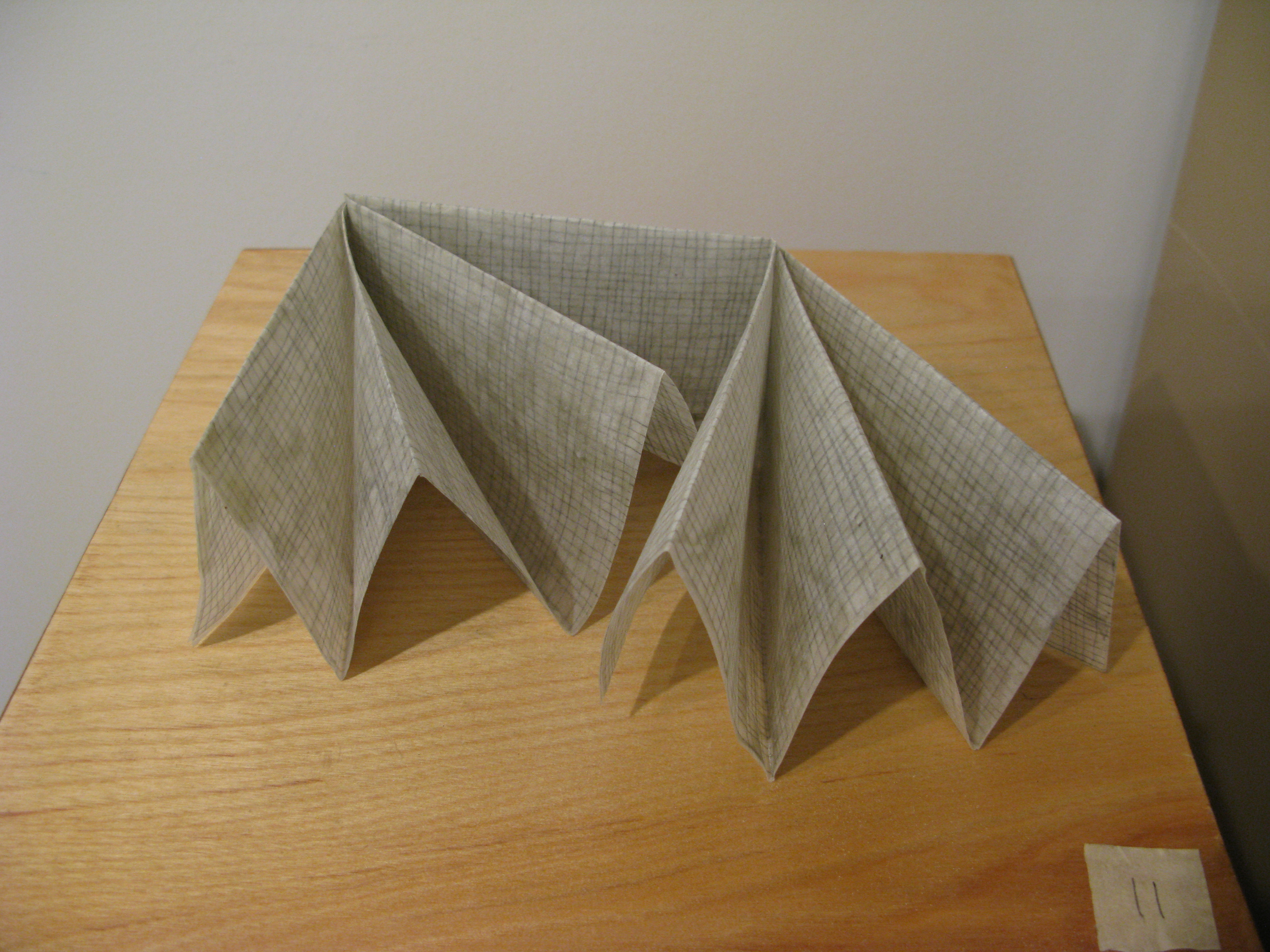 Untitled  layered vellum bonded with beeswax, graphite  8 x 3 x 6 in.  2012 