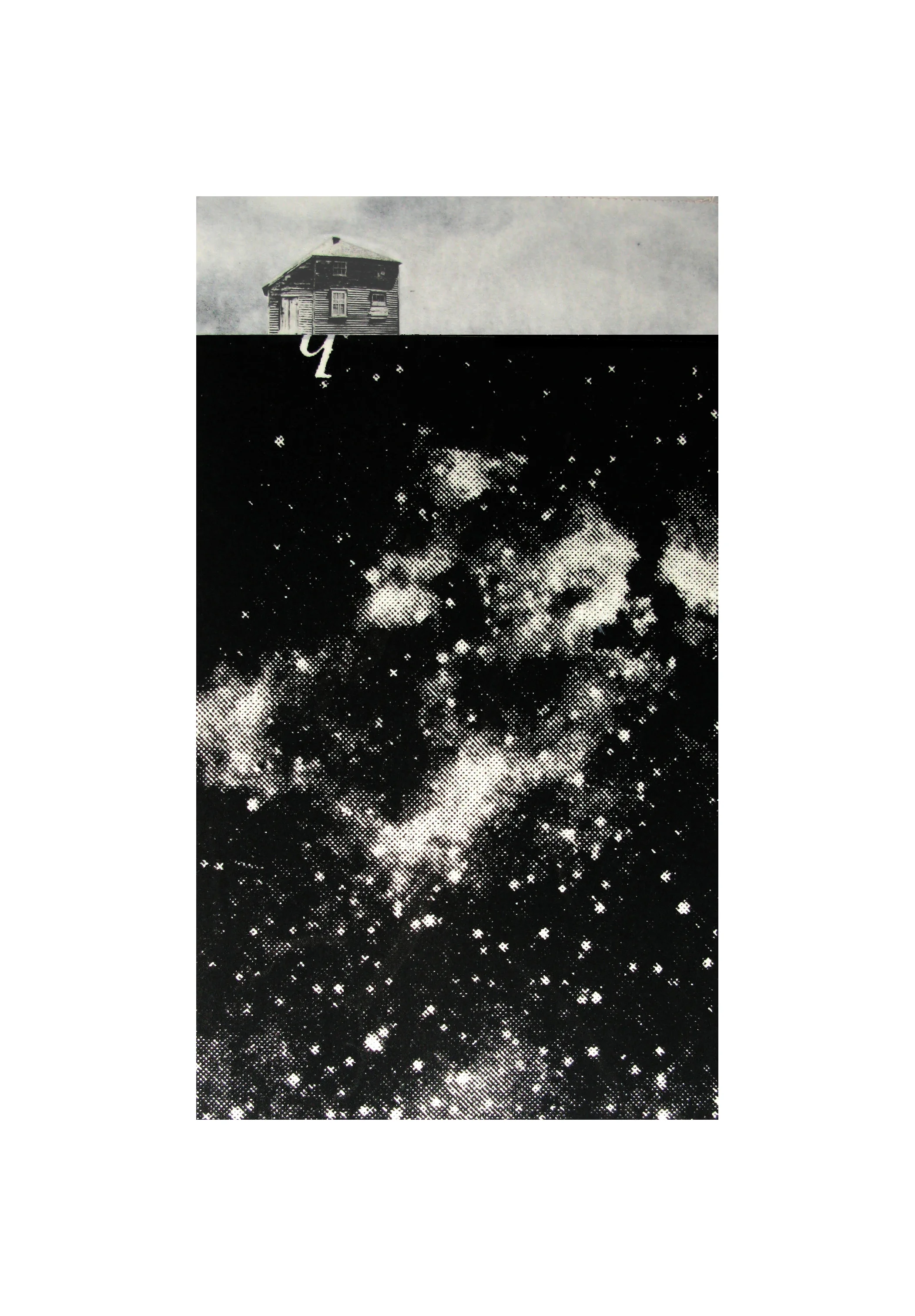 Eventide Curtain IV Etching, chine colle, thread 20” x 15”, 2010