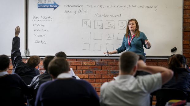 Sunshine Secondary College’s Yvonne Riley in the year 7-8 numeracy class. Photo: Eddie Jim