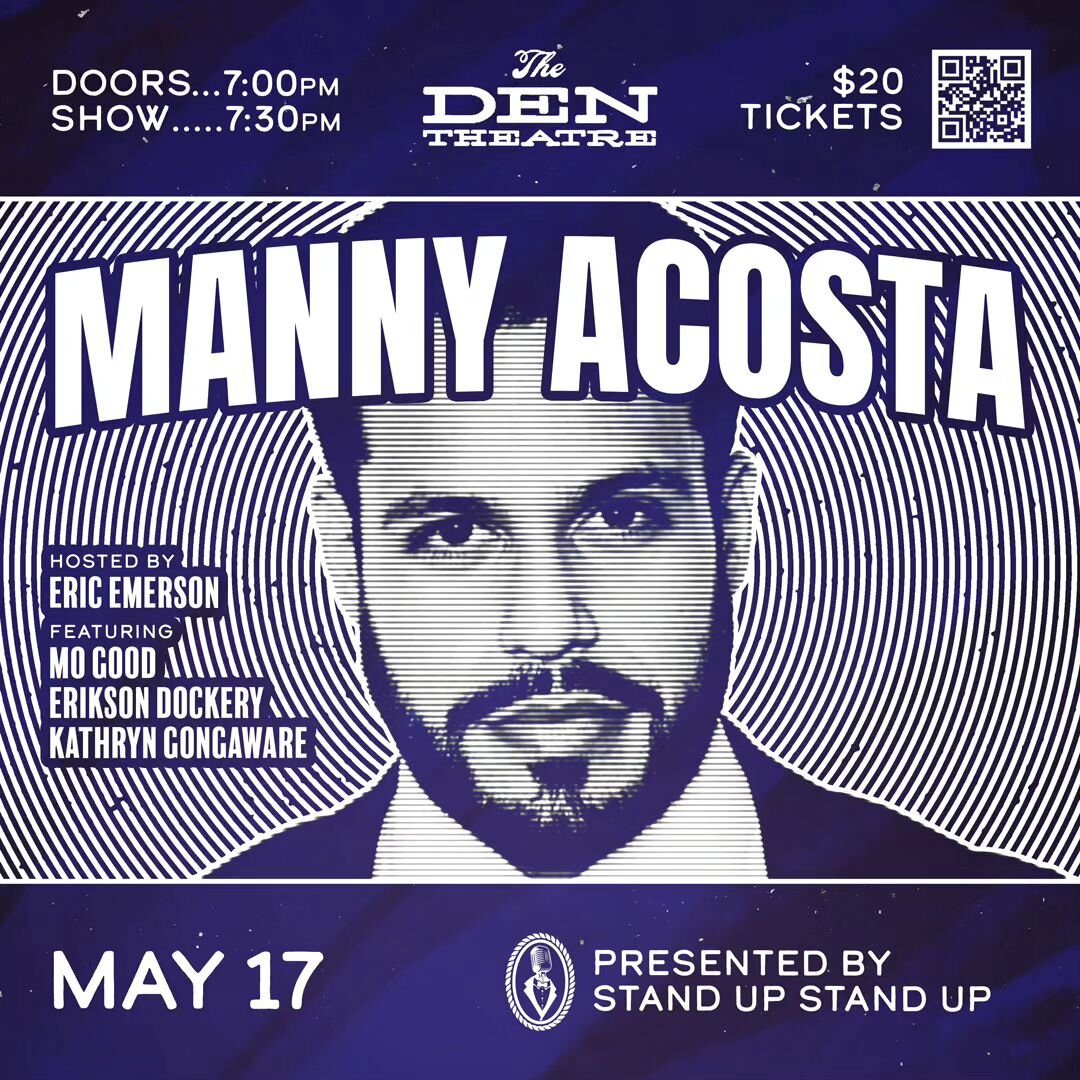 Next Wednesday STAND UP STAND UP presents MANNY ACOSTA @mannyacostacomedy!!! Use discount code SUSU30 for 30% off! 🎙🔥

Growing up in Chicago&rsquo;s Humboldt Park, Manny Acosta found that being funny came naturally to him. Not only was he the class
