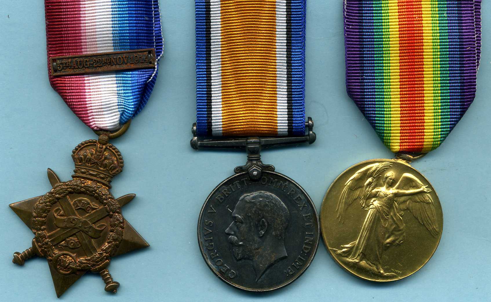 In addition to the King's South Africa medal shown below, Private Balham was entitled to the above three WW1 medals.