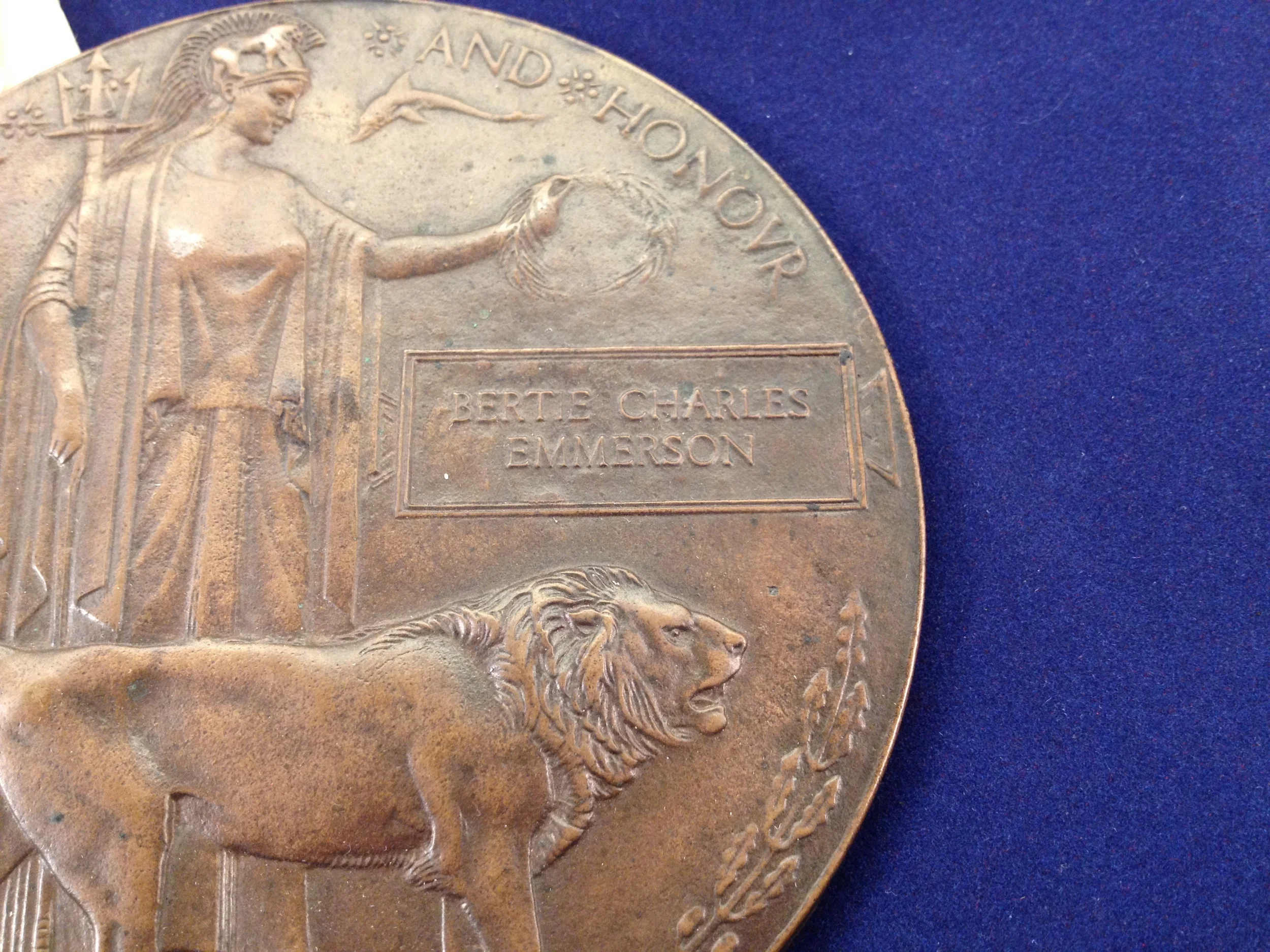 Bertie's memorial plaque.