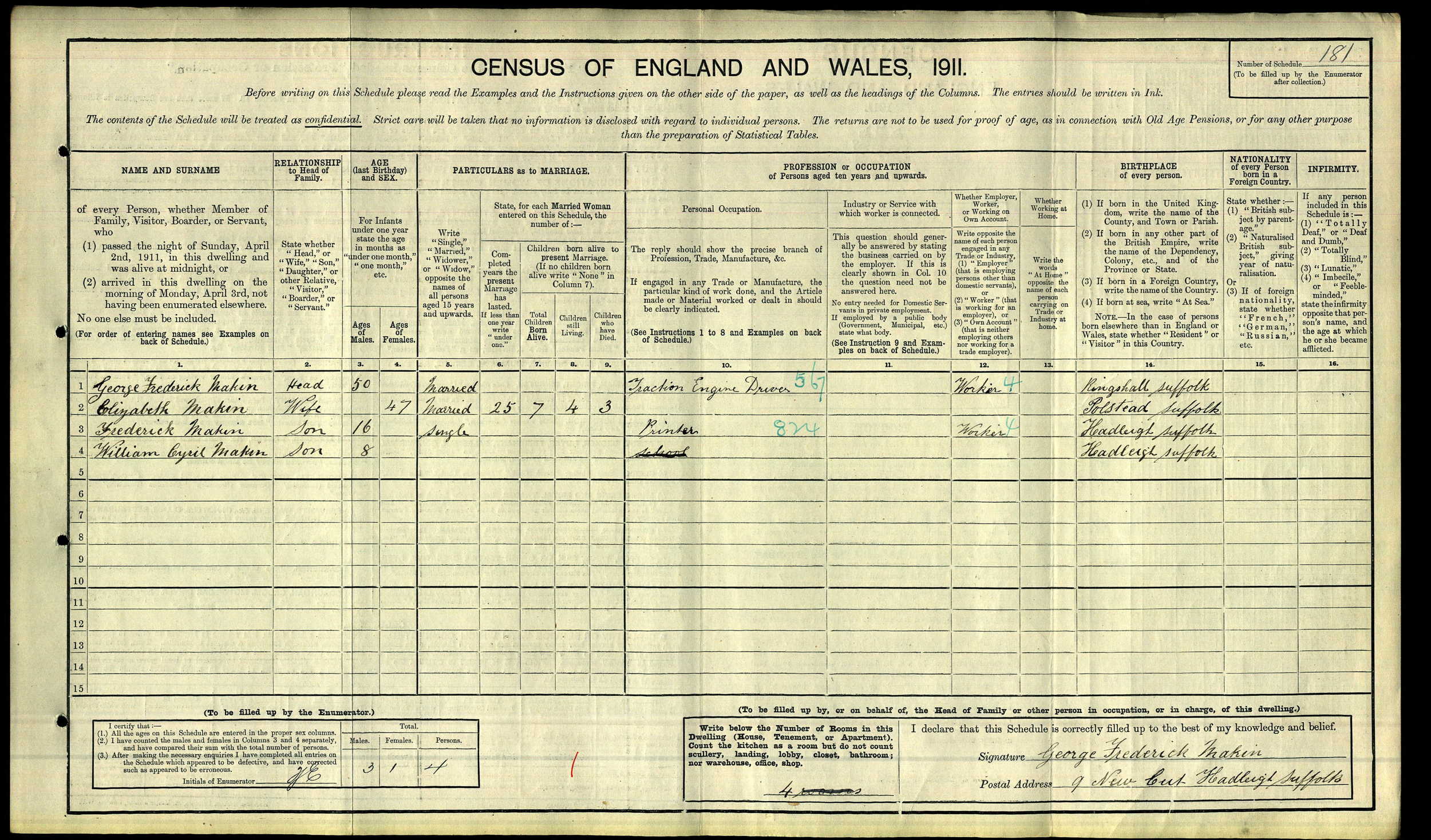 1911 Census - 9 New Cut