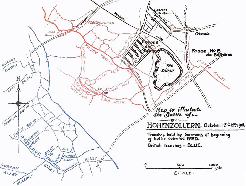 Trench lines from October 1915