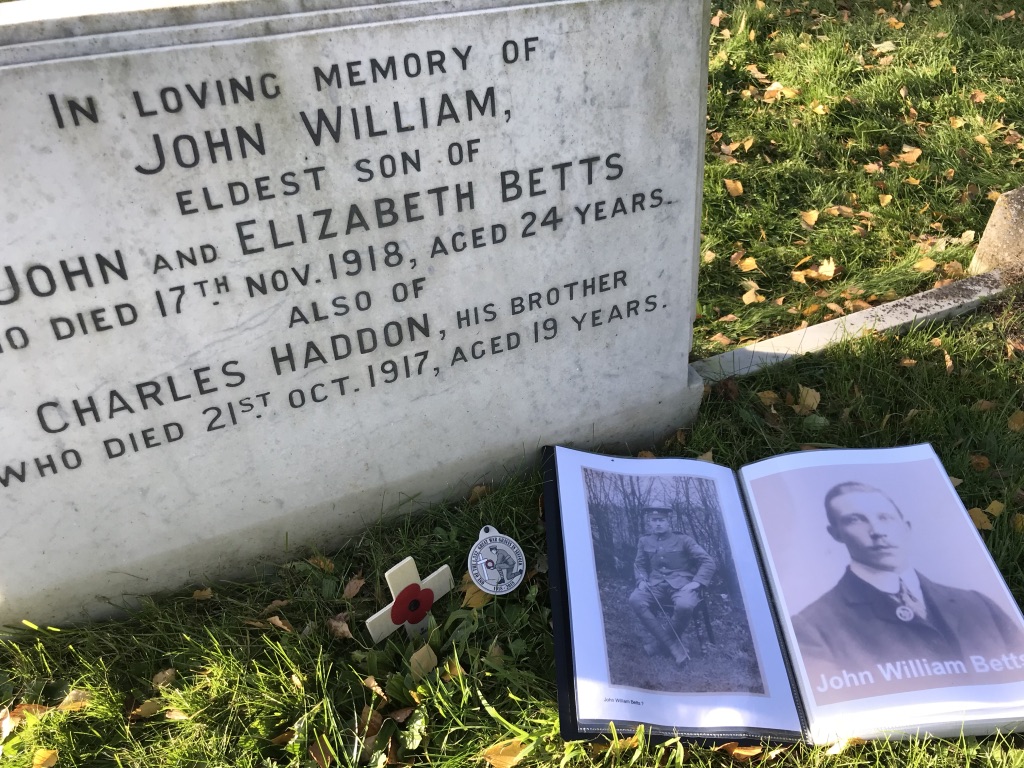 John’s grave in Hadleigh cemetery