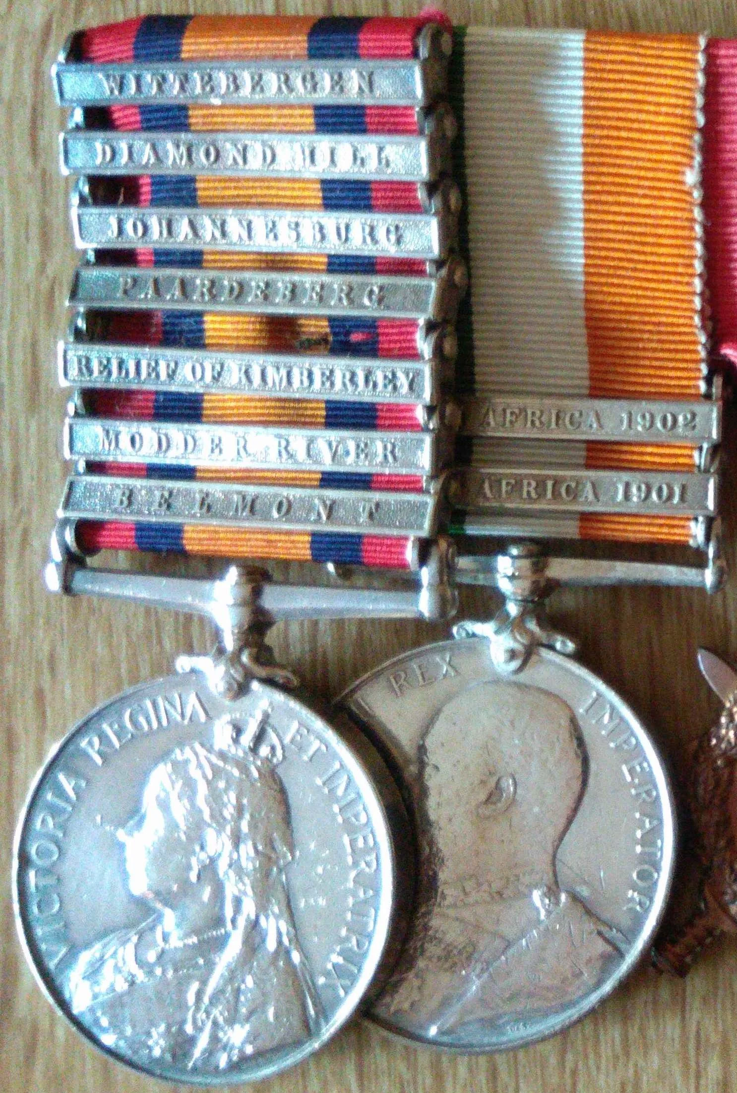 Walter’s South African War medals.