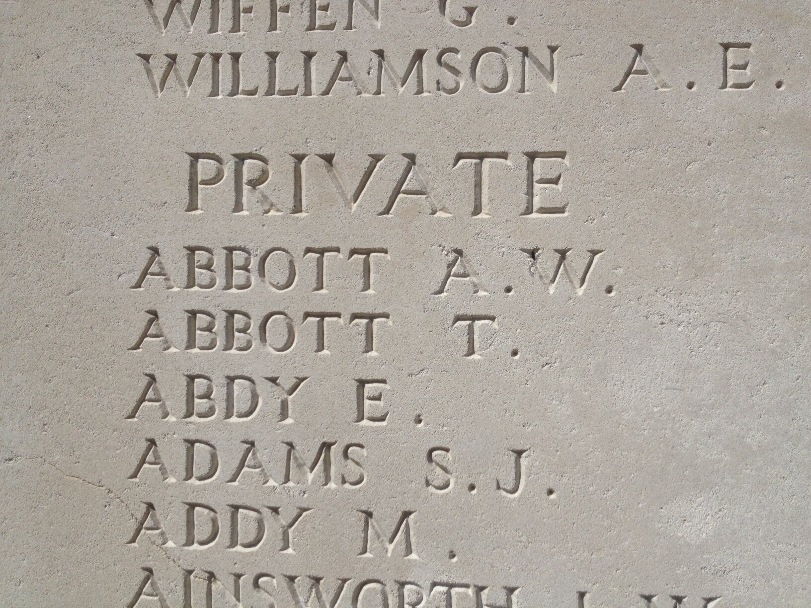 Name on Tyne Cot wall 1.JPG