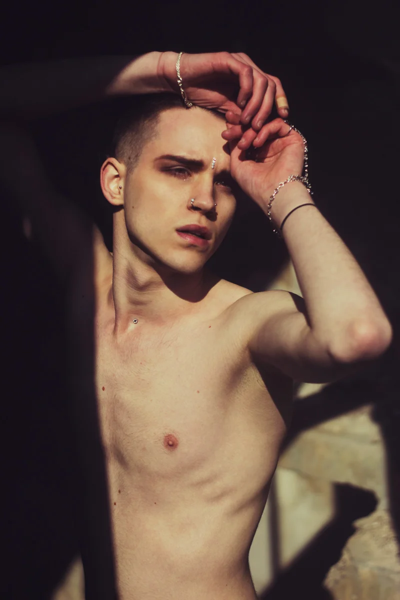 Male model with piercing