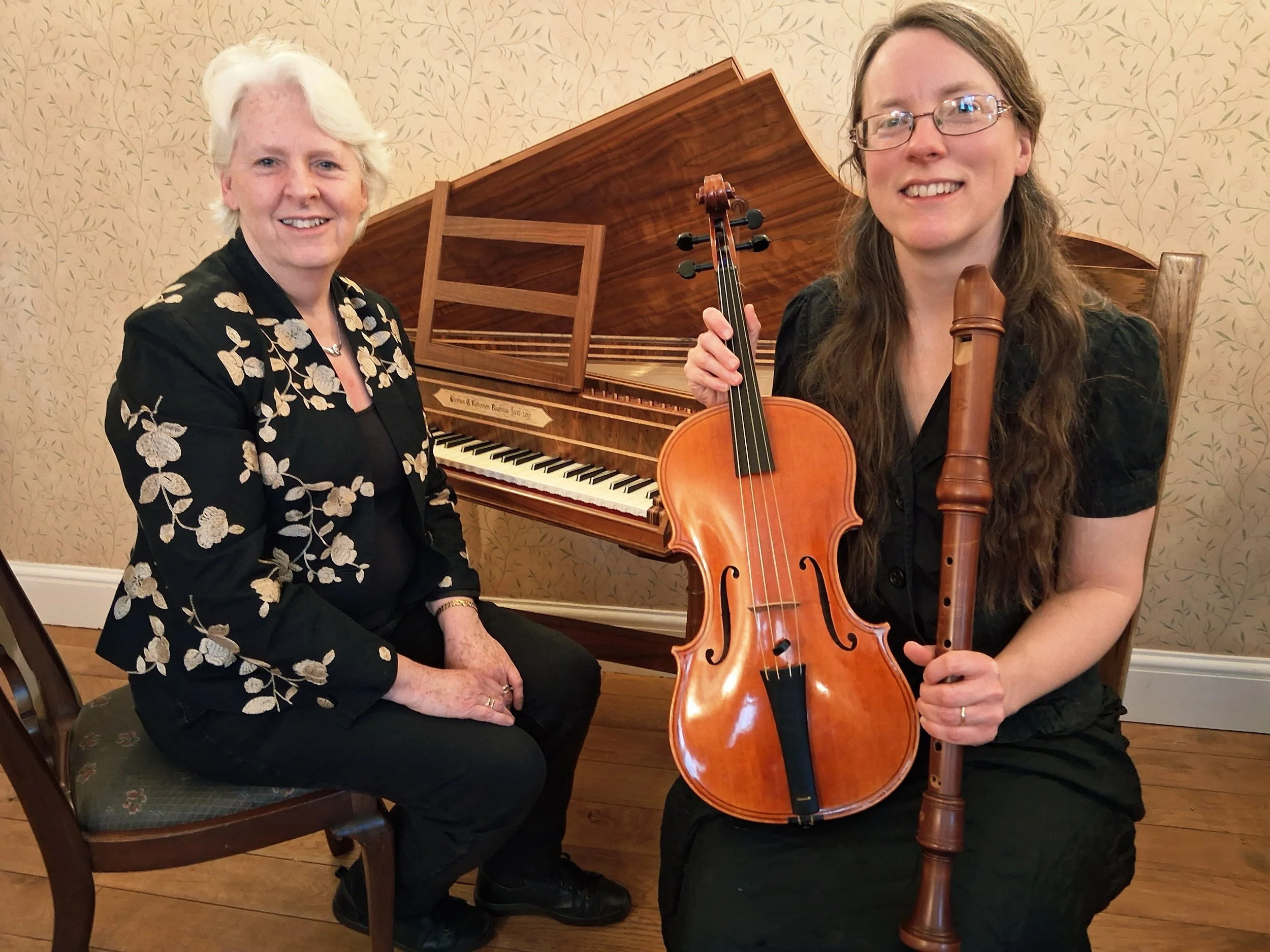 Laura Robinson (viola/recorder) and Rosemary Robinson (harpsichord)