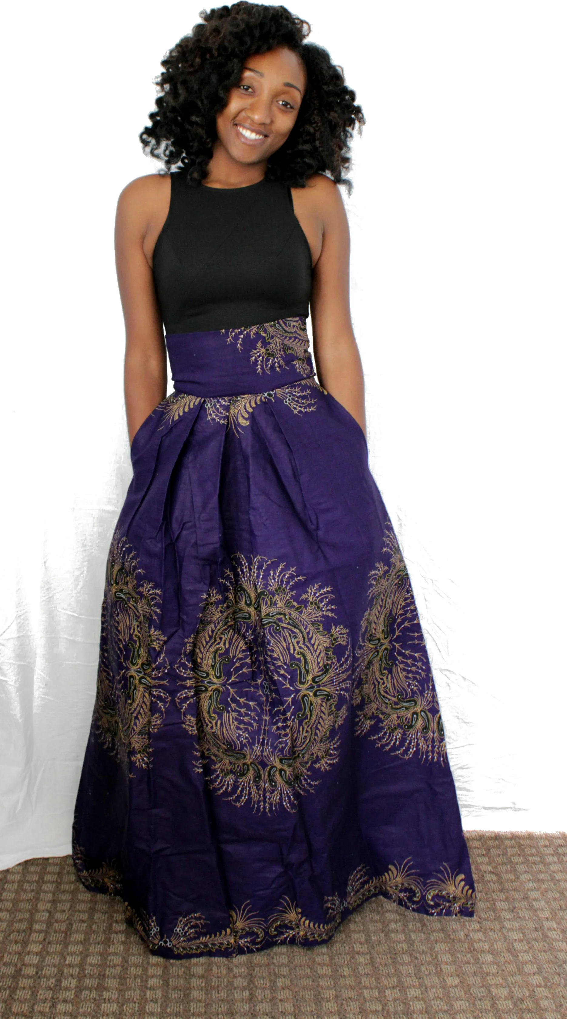 High Waisted Long Skirt