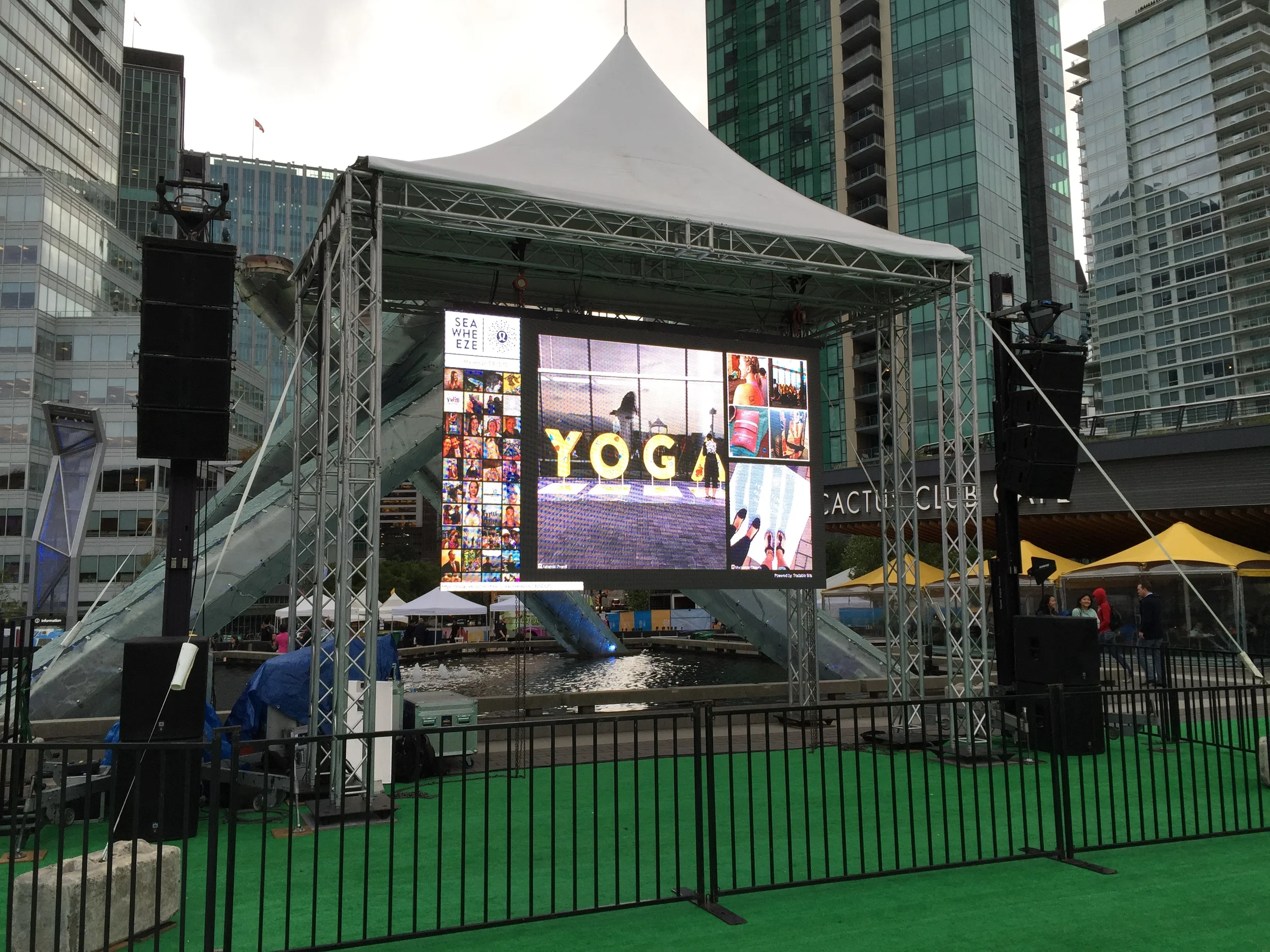 Huge screen at Jack Poole Plaza!