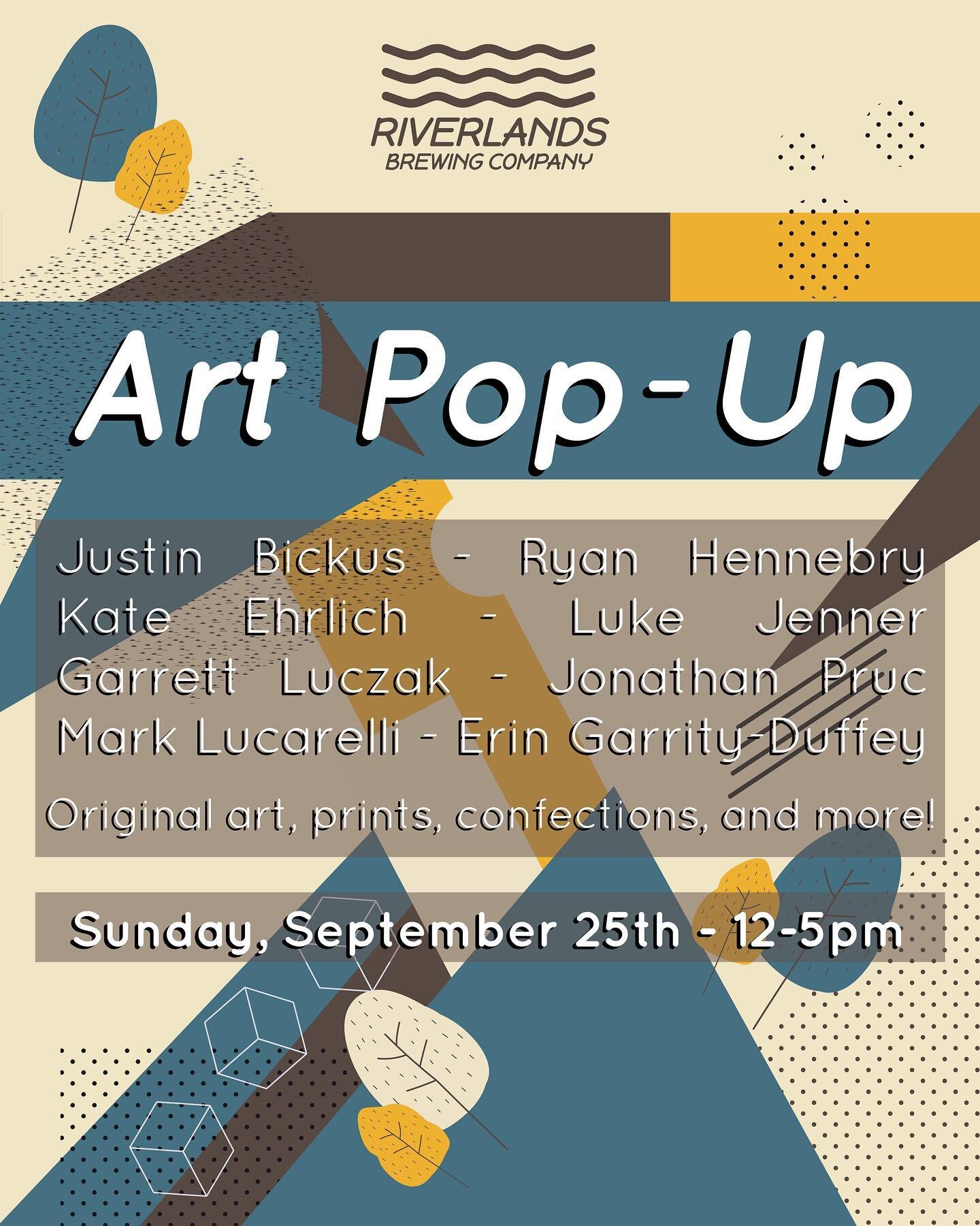 Sunday I&rsquo;ll be participating in an art pop up @riverlandsbrewingcompany alongside 7 different artists. Swing through to pick up a beer and some Art.