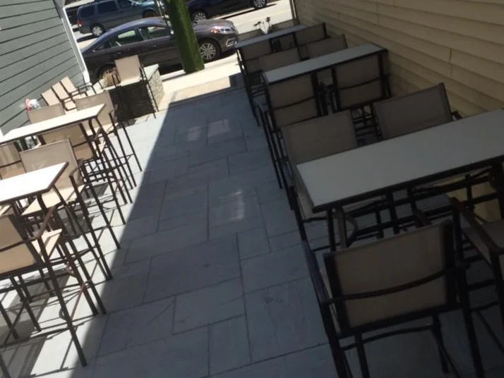 A finished shot of the outdoor dining space. 