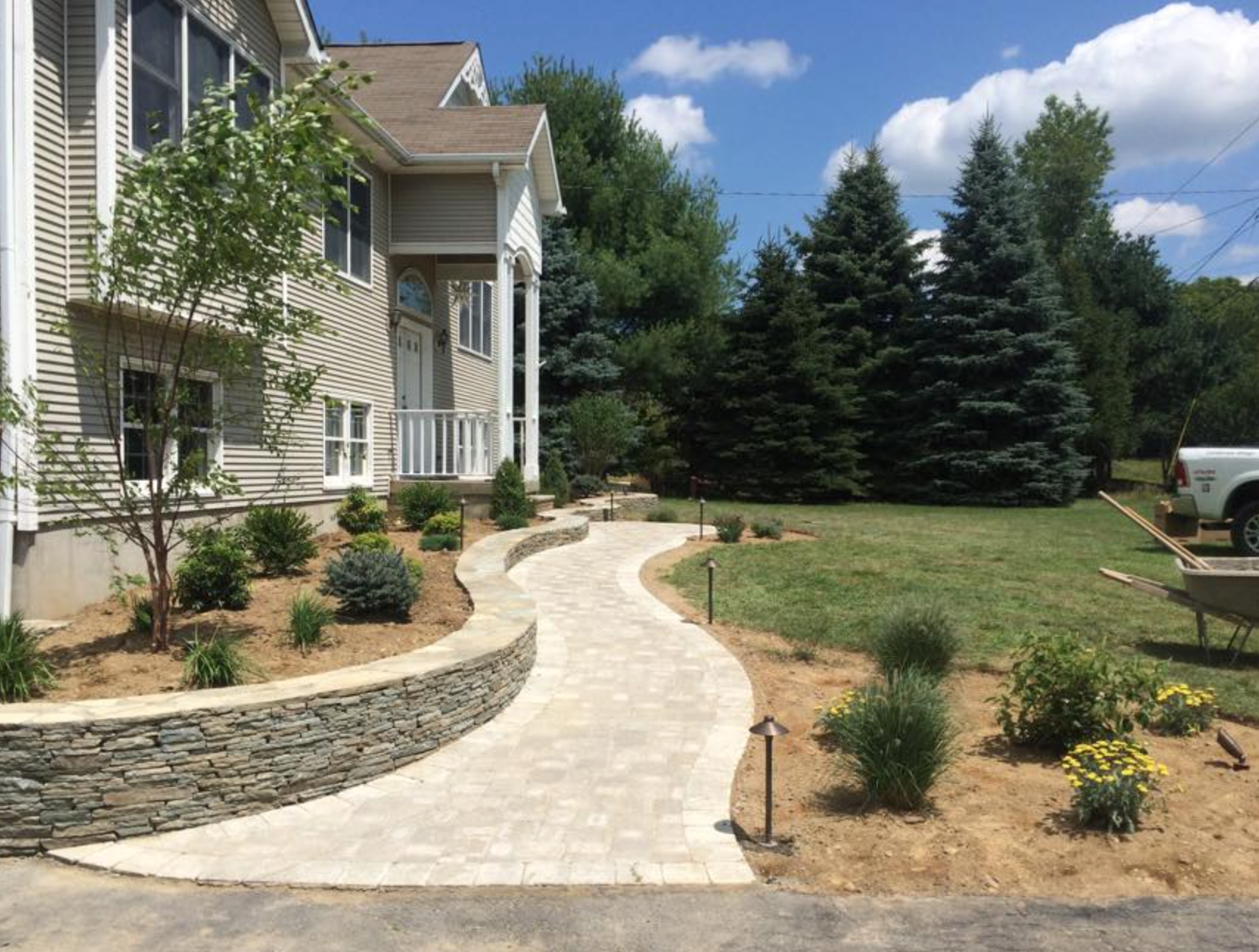 Stunning walkway with retaining wall - landscaping ideas in Warwick, New York
