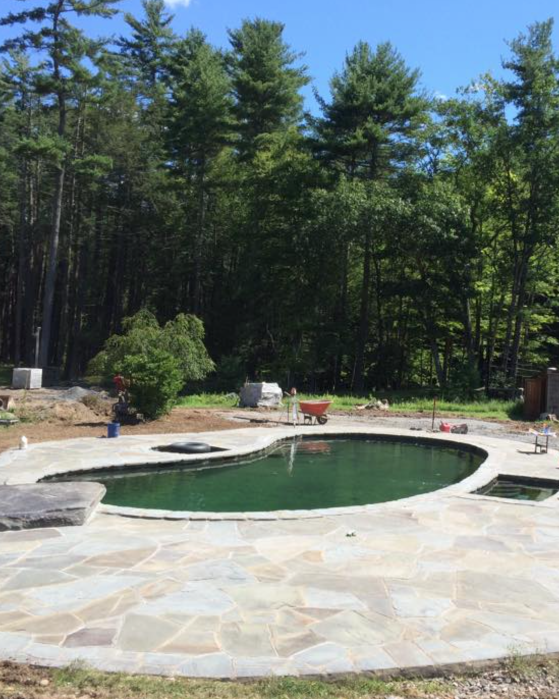 Bluestone patio with swimming pool in Florida, New York