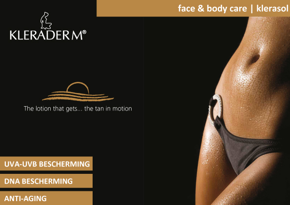 Klerasol, The lotion that gets...the tan in motion.