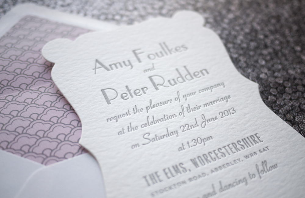 Astaire 1930s inspired letterpress invitation. www.prinrtforlove.co.uk