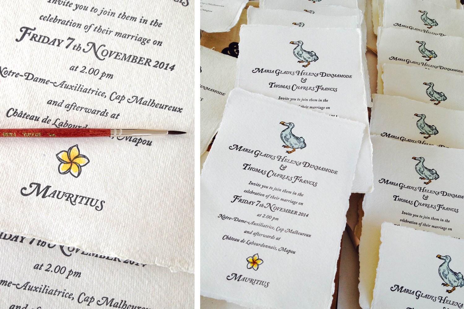 hand watercoloured wedding invitations