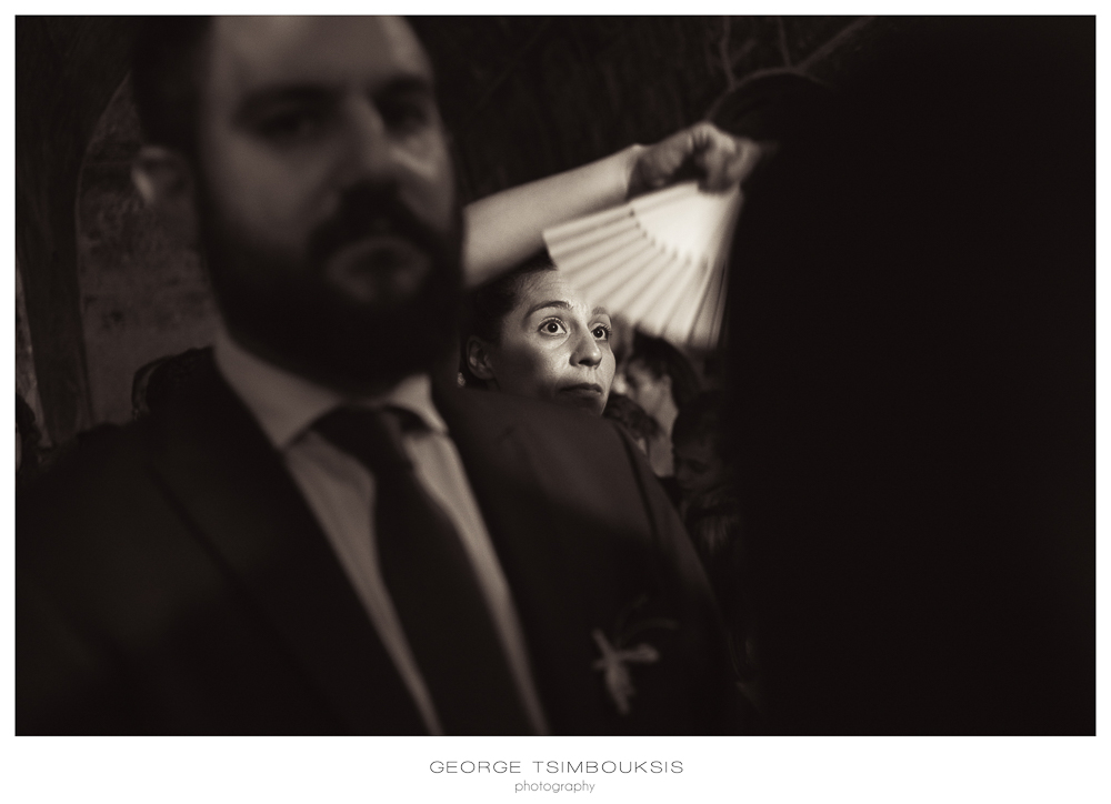 126_Wedding in Mystras_black and white portrait in the church.jpg