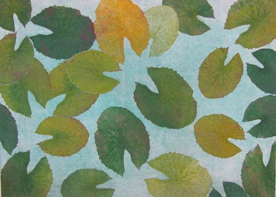 Color Collagraph by Vijay Pichumani - Water Lilly - 2007 - Chennai, India