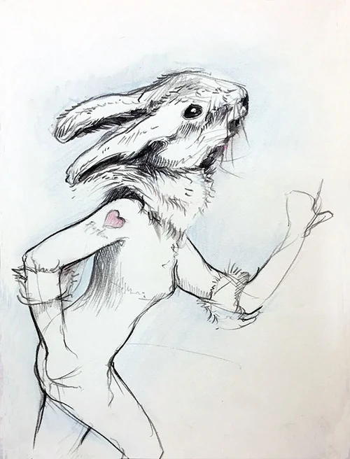 Bunny with Heart Tattoo