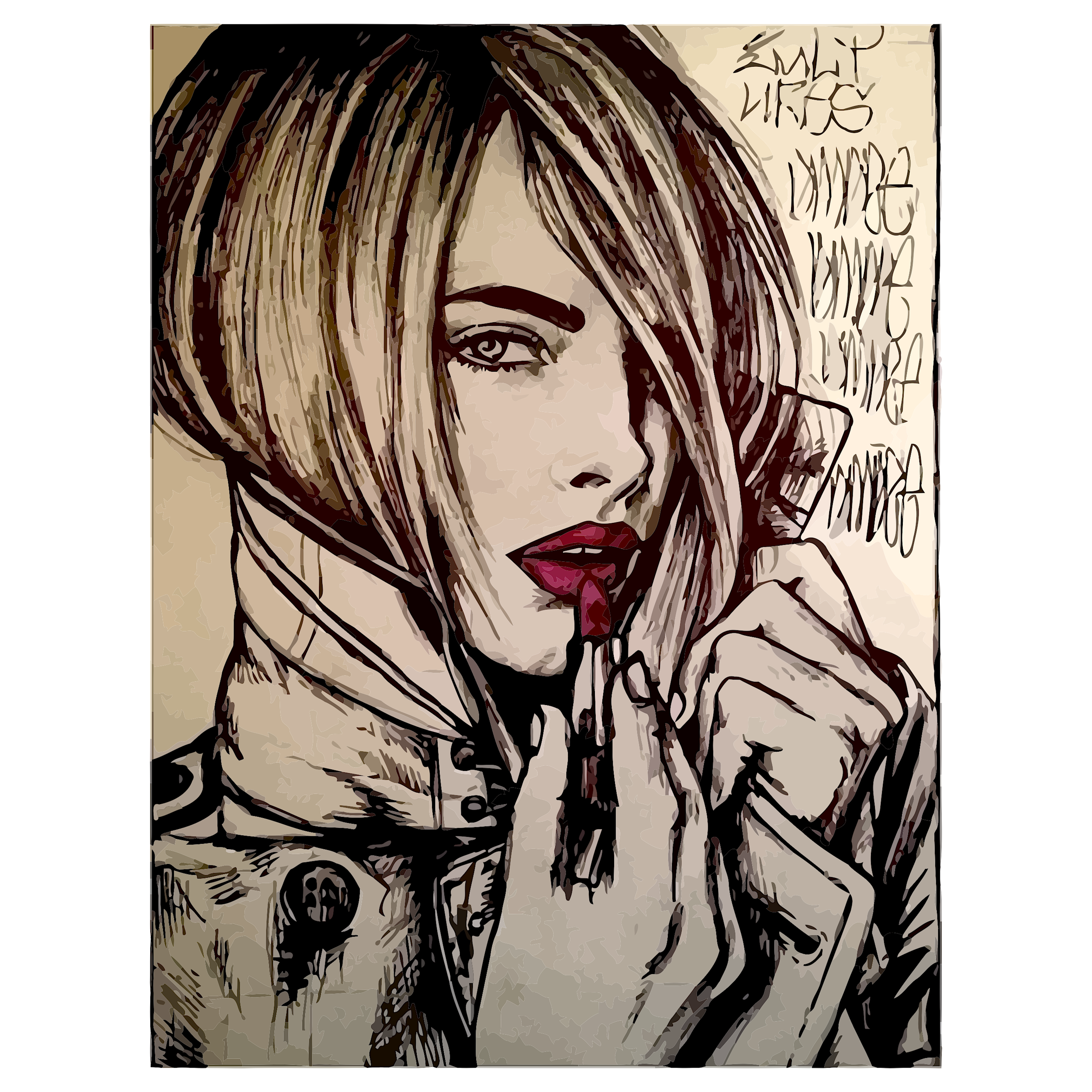 "Cara Delevingne Sketch" by Alloyius Mcilwaine