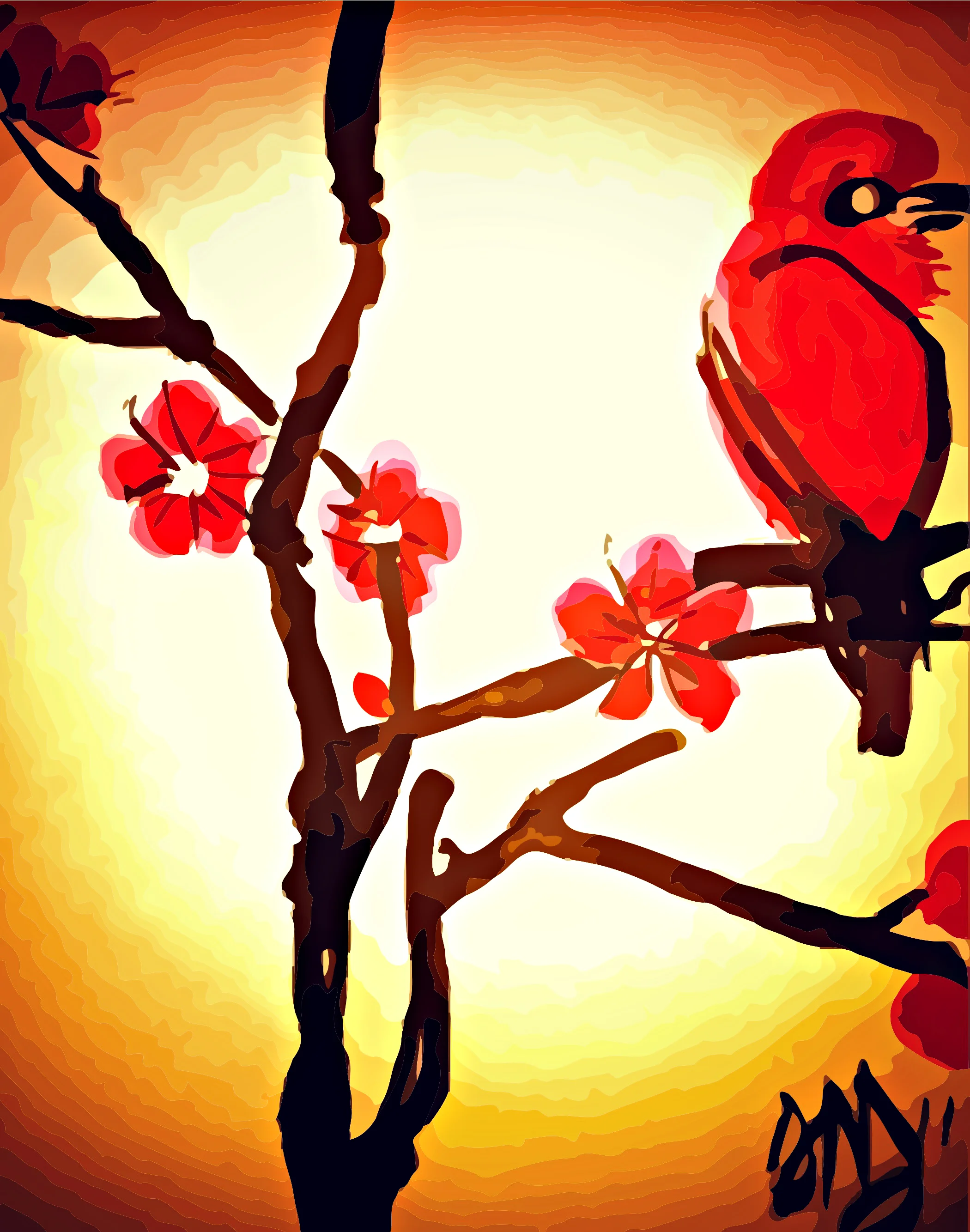 "Resting Red Bird" by Alloyius Mcilwaine
