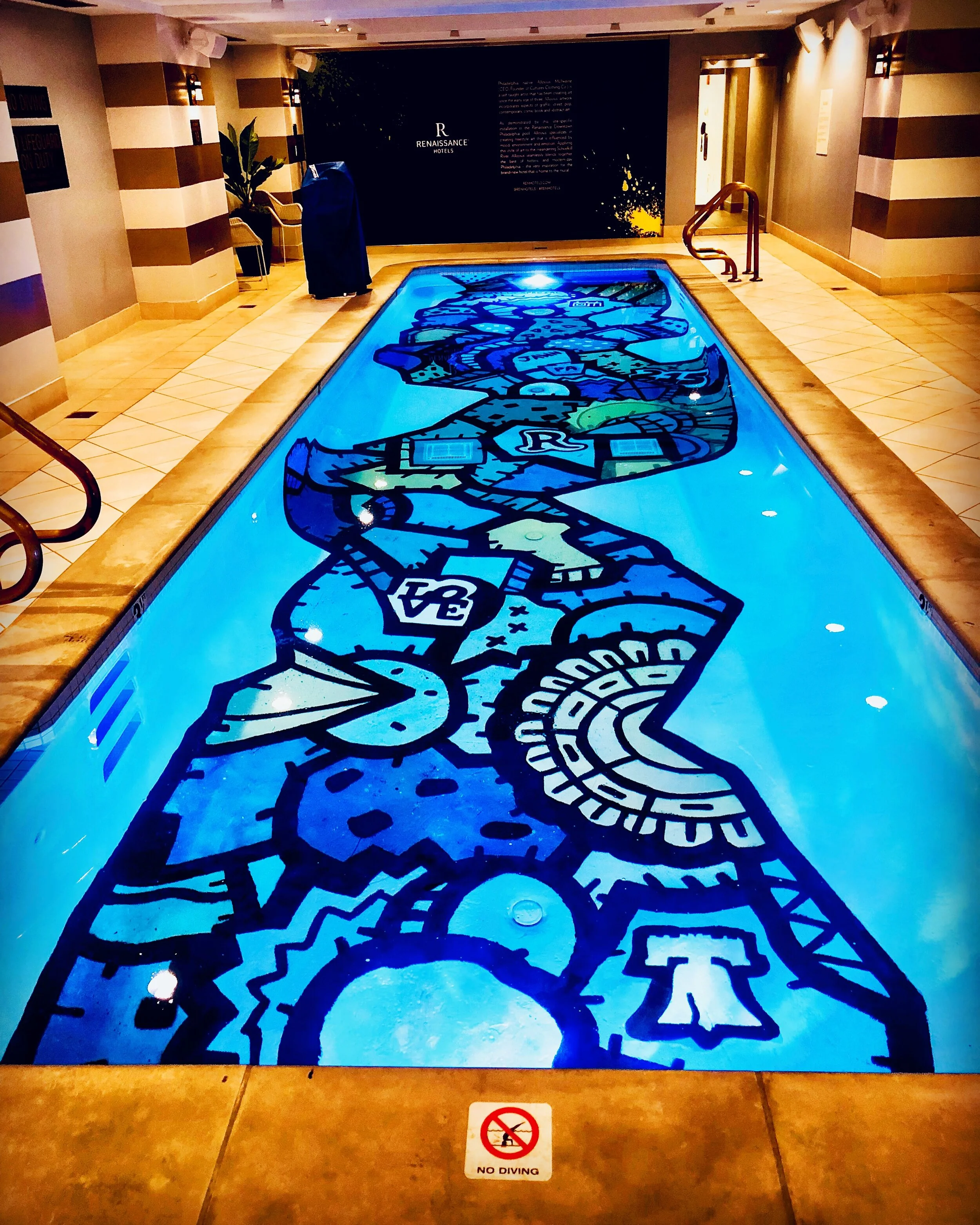 Renaisaance Hotel Pool Mural by Alloyius Mcilwaine