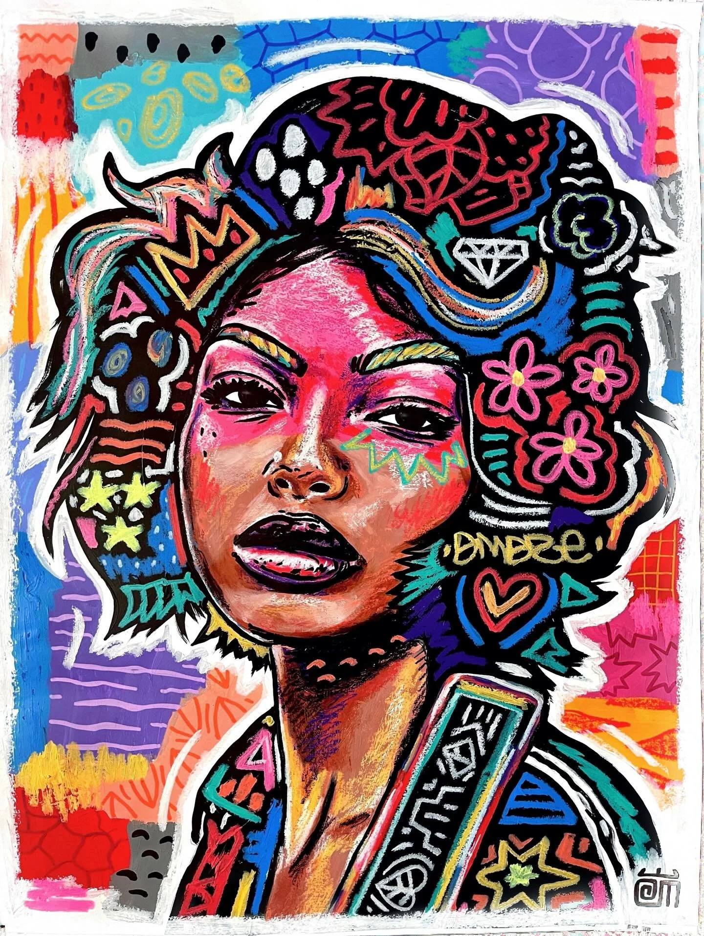 #alloyiusmcilwaineart - Starting out Black History Month like I do every year by posting a beautiful new muse piece!  18x24 Mixed Media on Paper. This also serves as a sneak peek preview of some of the work that I&rsquo;m putting together for my firs