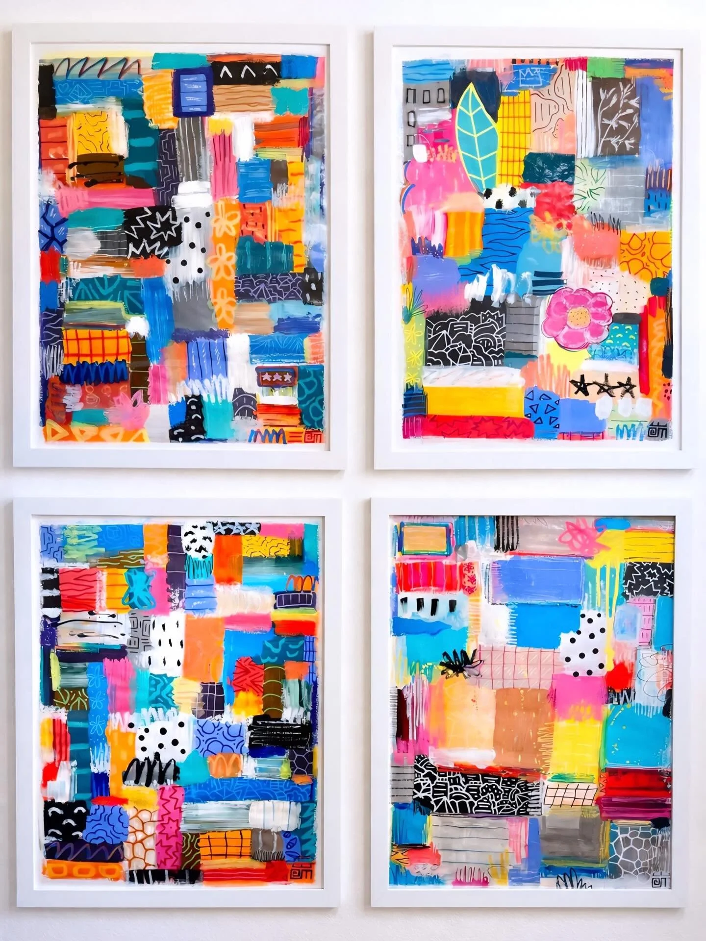 #alloyiusmcilwaineart 🎨 - Here are some of my favorite abstract pieces from my solo show &ldquo;DECIPHER&rdquo; at @piigallery! These pieces are Acrylic and Solidified Paint Marker on 18x24 paper.  For pricing and more details, please contact @piiga