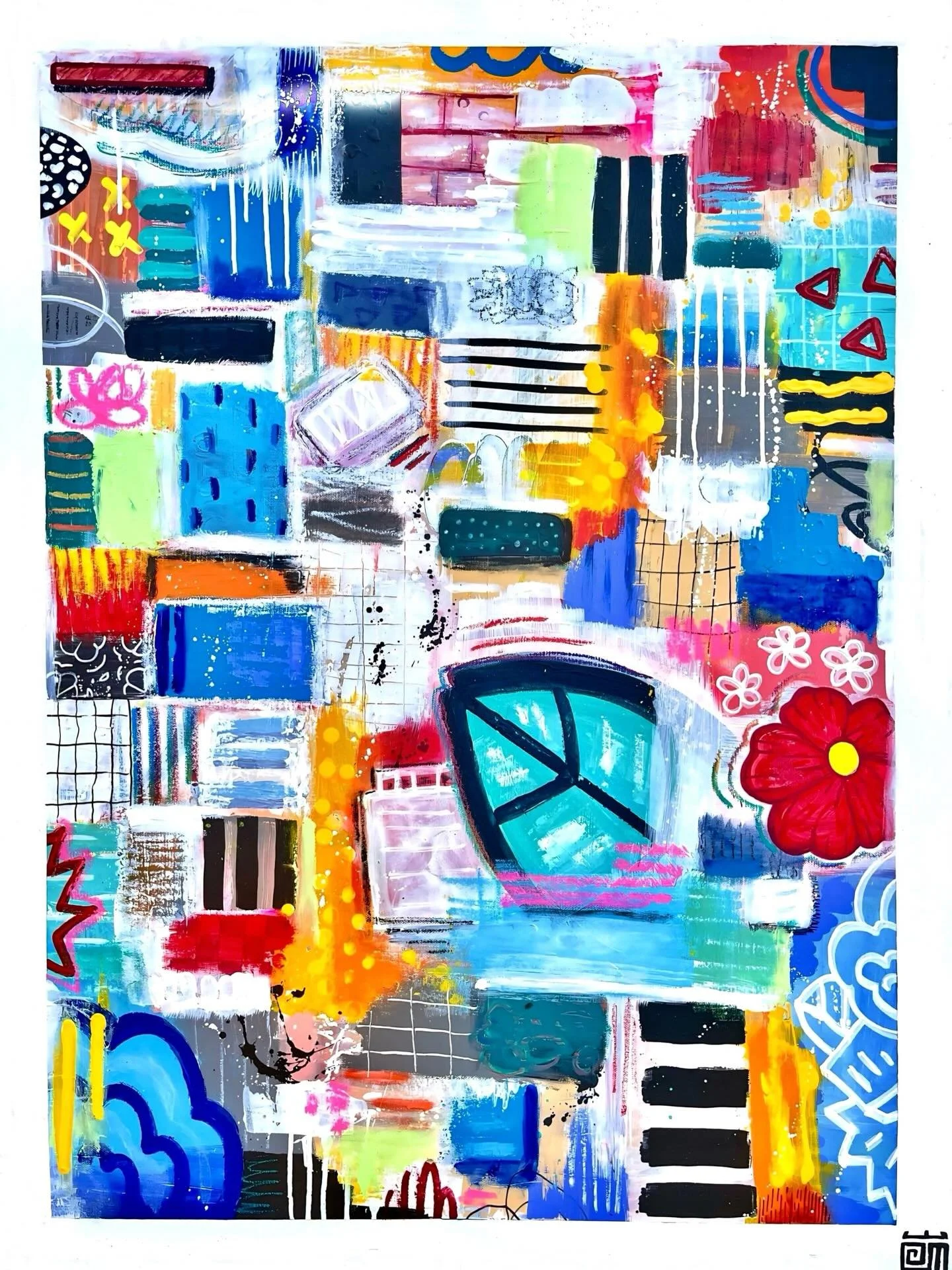 #alloyiusmcilwaineart 🎨 - &ldquo;Feels So Right&rdquo; by Alloyius Mcilwaine.  One of my latest paintings - created for my solo show &ldquo;DECIPHER&rdquo;&hellip;on display now at @piigallery!  Acrylic and Solidified Paint Marker on 30x40 canvas.  