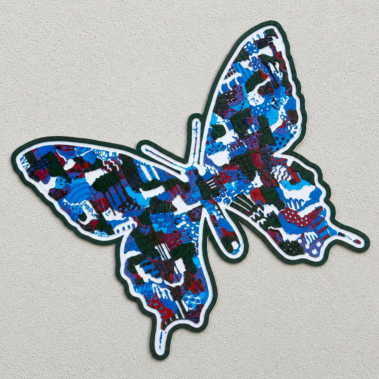 Cultures By Dezign - Blue & Purple Butterfly at Vimsia in St Thomas (3-D Printed Street Art)