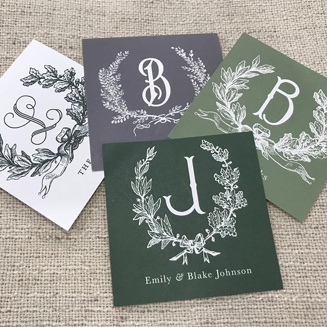 We love our classic holiday monogram stickers (also available as tags). $25 for a sheet of 24. Scroll through to see designs. Message us or send us an email at tickledink@gmail.com for details and to place an order. They also make a great gift for te