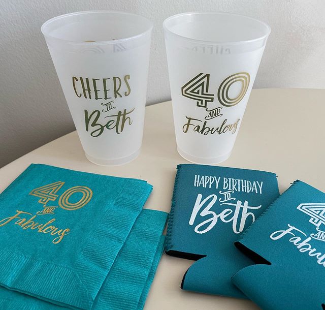 40 is the new 30, right? Happy birthday to one of the best! Such a fun night celebrating Beth!#cocktailnapkins #koozies #kooziesfordays #personalizedproducts #partydecorations #invitationdesigner #graphicdesign #graphicdesigner #invitationstore #part