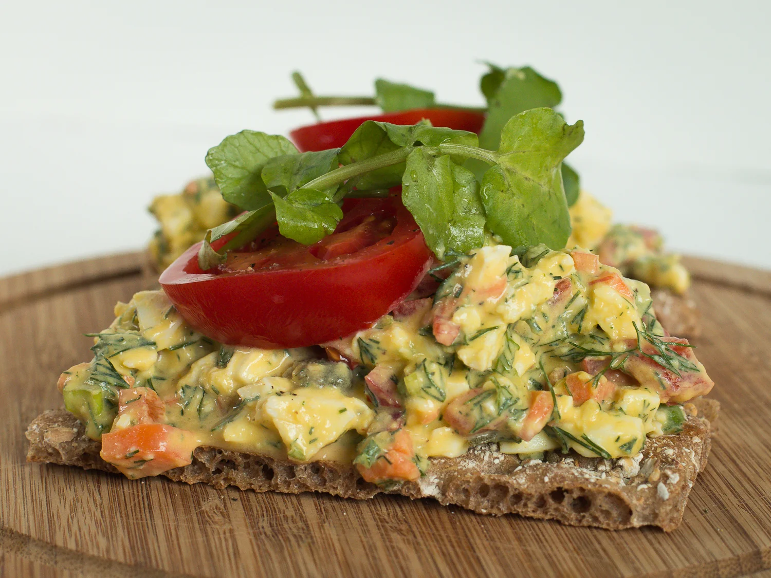 Egg Salad on Rye Cracker