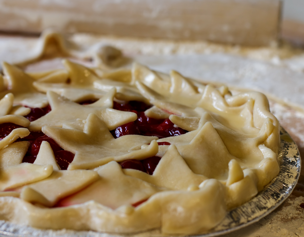 Star Cherry Pie in the process at A La Mode