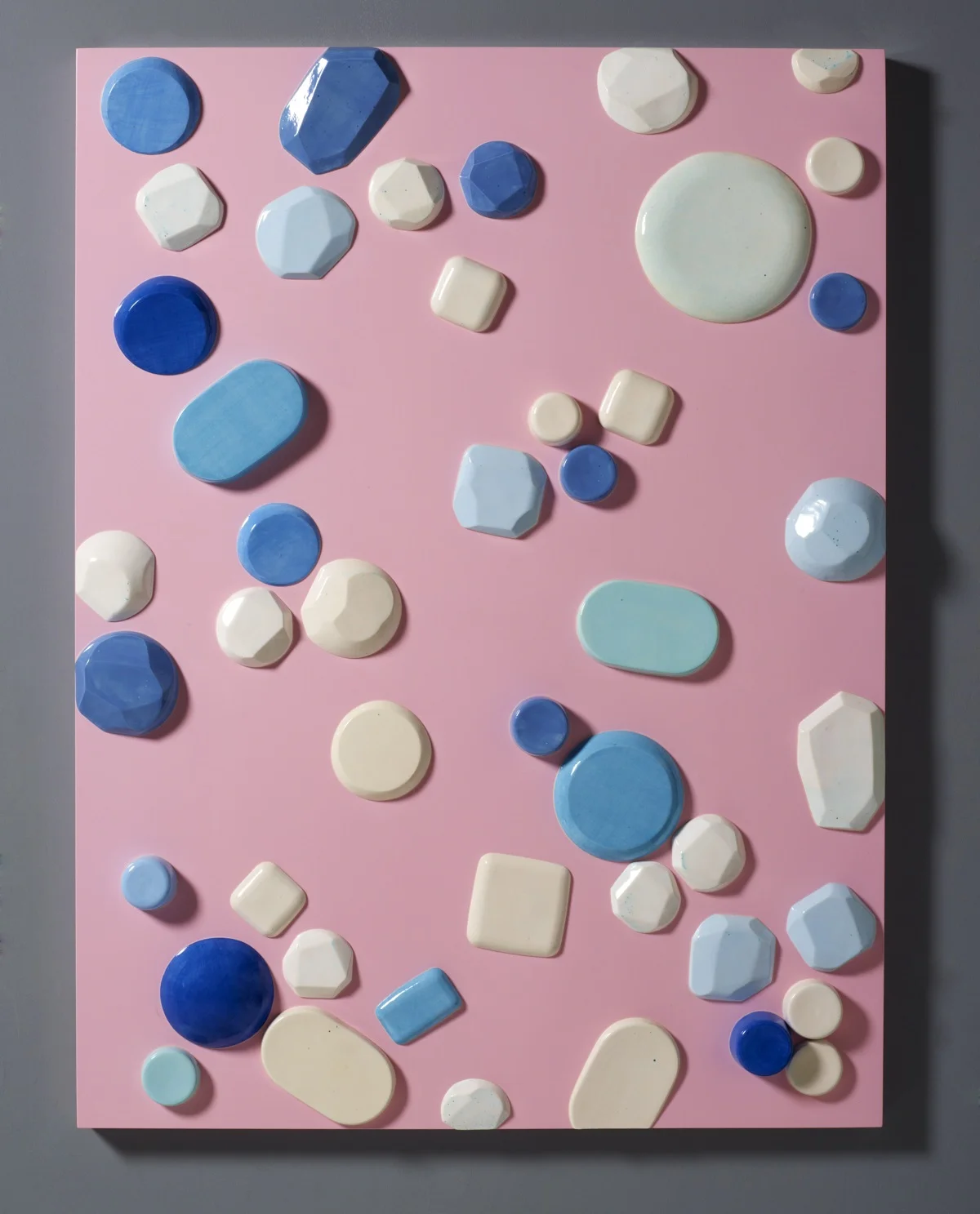 Candy Series #2 – 2012 – High Fired Ceramics on Automotive Finished Panel – 48 x 36 <a href="mailto:judbergeron@mac.com?subject=Inquire: Candy Series #2 – 2012">Inquire</a>