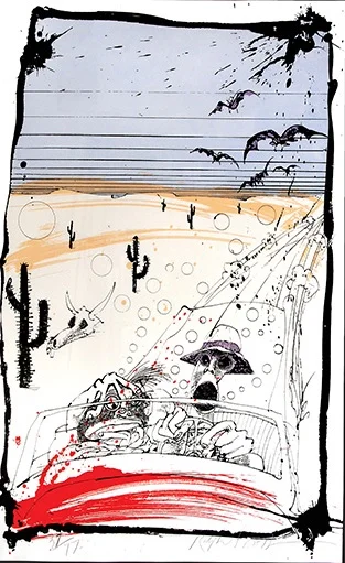 Bats Over Barstow by Ralph Steadman