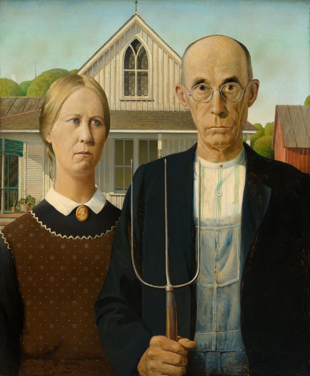 "American Gothic", Grant Wood, 1930, Art Institute of Chicago