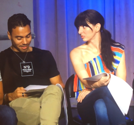Onstage with LiveRead LA, giving actor Glenn Stanton the whatfor.